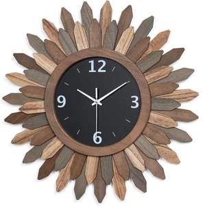 Horloge murale en bois silencieuse sans tic-tac précision Style moderne décor horloge pour bureau à domicile école meilleur fournisseur - Product Image 2