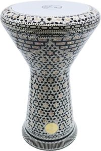 Gawharet El Fan, Tambor Darbuka Doumbek Hexagonal Arqueado de 17.5 Pulgadas con Incrustaciones de Madreperla, Percusión Egipcia - Product Image 2