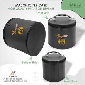 Étui de luxe pour chapeau fez brodé, boîte de rangement pour chapeau fez en similicuir, cadeaux OES, présentoir pour la franc-maçonnerie et l'Étoile de l'Orient - Product Image 2