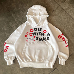 Sudadera con Capucha de Alta Calidad para Hombre, Personalizada al por Mayor, con Estampado Puff, Estilo Urbano, Gruesa, Fabricante de Ropa Personalizada OEM - Product Image 1