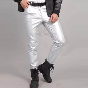 Pantalones de Cuero Genuino para Hombre, Corte Ajustado, Estilo Urbano, Casual, Personalizados - Product Image 6