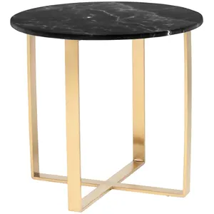Mesa de consola de hierro forjado con marco dorado de lujo moderno dorado de Metal Premium, nueva mesa de centro superior de mármol a la venta, mesa de centro - Product Image 5
