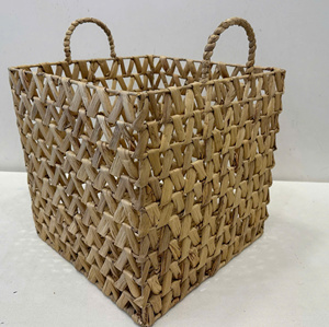 ตะกร้าเก็บของทรงสี่เหลี่ยมทำจากผักตบชวา หรูหรา เป็นมิตรกับสิ่งแวดล้อม ใช้ได้หลากหลาย - Product Image 3