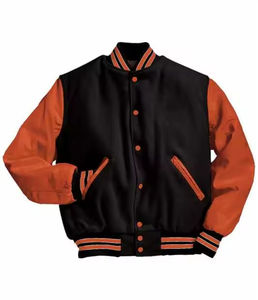 Vestes de baseball en coton bon marché en gros |   Vêtements d'étudiant universitaire personnalisés avec logo frontal imperméable en patchwork de marque - Product Image 5