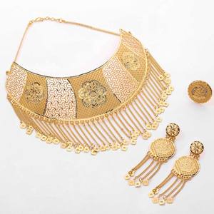 Ensemble de colliers ras-de-cou remplis d'or, ensemble de bijoux de mode, ensemble de bijoux traditionnels, bijoux de luxe, ensemble de bijoux en laiton plaqué or - Product Image 2