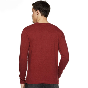 T-shirt ajusté formel à manches longues pour hommes tricoté en polyester/coton 2025 sur mesure en gros - Product Image 5