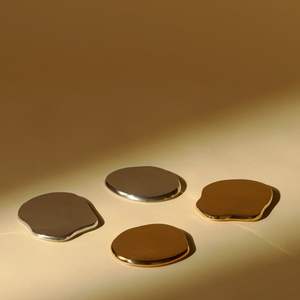 Juego de posavasos de oro cepillado de primera calidad para el hogar y la Oficina, artículos de lujo elegantes y duraderos, perfectos para regalar y decorar - Product Image 2