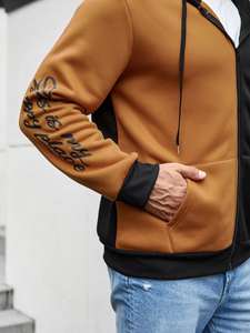 Las mejores sudaderas con capucha de invierno ligeras informales para hombre, diseño de cremallera con capucha teñida lisa, ropa de calle de lana de alta calidad - Product Image 5
