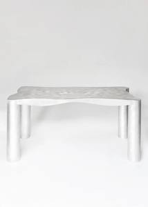 Table à manger design Mobilier moderne minimaliste Table en aluminium massif de forme irrégulière pour salon restaurant - Product Image 2