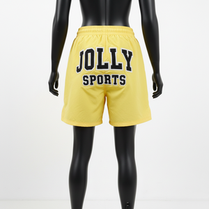 Shorts Deportivos Premium para Mujer, 200 GSM, Nailon y Elastano, Color Amarillo Brillante, Suaves, de Secado Rápido, con Logotipo Bordado Personalizado - Product Image 2