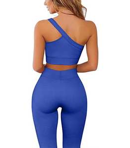 Ensemble de yoga pour femmes en 2 pièces, grande taille, imperméable, 100% coton, vêtements de sport, vêtements de fitness - Product Image 2