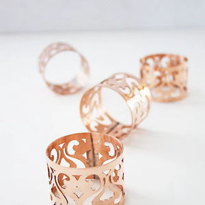 Étiquetage privé Anneau de serviette en aluminium sophistiqué Accessoire de table élégant pour les arrangements de table formels - Product Image 1