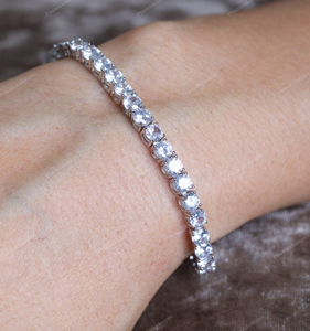 925 Sterling Silver 4mm 8inch Moissanite Diamond <b>Tennis</b> <b>Bracelet</b> Hip Hop Fashion Jewelry <b>Mens</b> <b>Bracelet</b> Hip Hop <b>Bracelet</b> Jewelry - Product Image 2