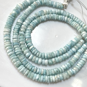 Haute qualité facettes Rondelle forme Larimar perles couleur bleue prix de gros - Product Image 4