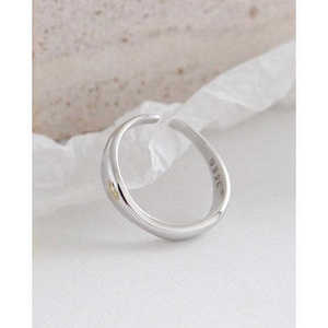 Anillo Ajustable de Plata de Ley S925 con Forma Irregular y Baño de Oro de 18K, Estilo Casual y Moderno, con Incrustaciones, Regalo de Navidad con Caja F05 - Product Image 6