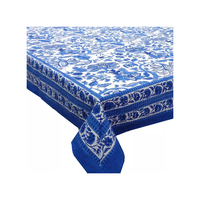 Hochwertige Indische Handgefertigte Blockdruck-Baumwolle Anarkali Blaue Offene Handarbeit Umweltfreundliche Anpassbare Hochzeits-Tischdecke