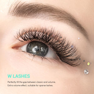 Pestañas 3D W, volumen oscuro y esponjoso, bandeja de pestañas, fácil de aplicar, longitud mixta, pestañas postizas Clover W, venta al por mayor - Product Image 5