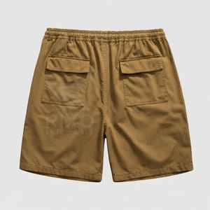 Shorts en toile décontractés pour hommes |   Shorts d'été 100% polyester anti-plis taille haute style cargo imprimé personnalisé avec cordon de serrage - Product Image 3