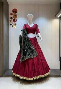 Spécial Navratri : Chaniya Choli Traditionnel 100% Coton Jaam Pur, Imprimé Multicouche, Double Blouse, Travail Artisanal Original, Résistant à l'humidité - Product Image 2