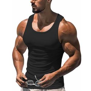 Wholesale 100% Cotton Sleeveless Tank Tops for Men Custom Logo <b>Silk</b> <b>Screen</b> Printing Formal Fitness Sports Gym Use 3D Singlet - Product Image 3