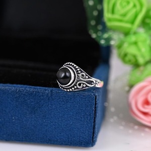 925 Solid Silver Classical <b>Ring</b> Jewelry for Women 925 Sterling Silver <b>Black</b> <b>Onyx</b> Gemstone Boho Style Handmade <b>Ring</b> Gift for Mom - Product Image 4