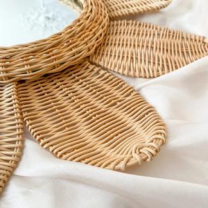 Fleur boho décoration de maison mur art naturel marguerite rotin miroir du Vietnam - Product Image 6