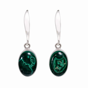 Wholesale 925 Sterling Silver Drop Dangle Hoop <b>Earrings</b> <b>Cute</b> Malachite Gemstone Fashion Jewelry Christmas Gift - Product Image 1