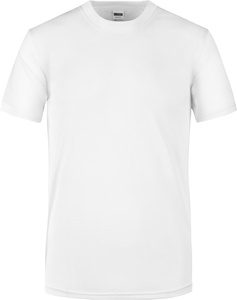 เสื้อยืดผ้าโพลีเอสเตอร์สวมใส่สบายสำหรับผู้ชายสีขาวดีไซน์ไม่เหมือนใคร - Product Image 1