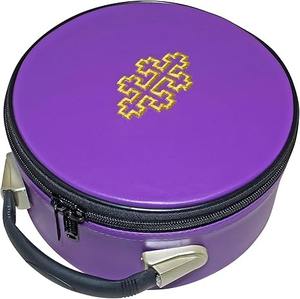 Estuche para Gorra de la Corona del 33º Grado del Rito Escocés Masónico, Morado (Cruz de Salem Bordada en Dorado), Caja para Transportar el Sombrero - Product Image 1