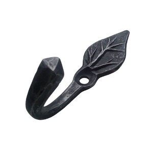 Gancho de pared de hoja pequeña forjado a mano Gancho de abrigo de hoja rústica - Product Image 5