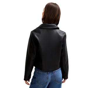 Veste Bomber de Moto Boxy Premium pour femmes coupe coudre cuir de vachette véritable en marron imperméable respirant coupe-vent pour l'hiver - Product Image 4