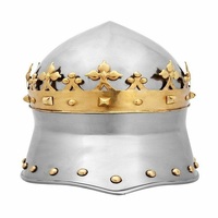 Casque de chevalier médiéval artisanal en acier antique, modèle Couronne du Roi Richard Cœur de Lion, pour Cosplay, Affichage Historique et Décoration