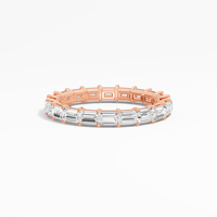 Venta al por mayor de alta calidad 1,71 Ct Lab Grown Baguette Cut Diamond Eternity Band Rodio Plateado 14K 18K Anillos de oro
