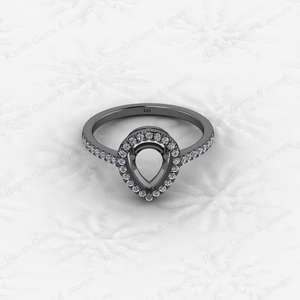 Genuine 925 Silver Semi Mount Prong <b>Blank</b> Setting <b>Ring</b> 6x8mm Pear Gemstone Ashes Resin Jewelry Findings Jewelry Export - Product Image 3