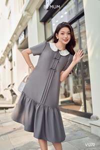 Robes d'été Preppy au genou de haute qualité pour filles Anti-rétrécissement doux confortable absorbant la sueur maternité ODM du Vietnam - Product Image 5