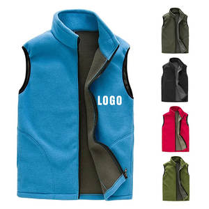 <b>Men's</b> Winter Outer Wear Woolen Polar Fleece Vest Breathable Windproof Waterproof Custom Colors Zipper Closure Body <b>Warmer</b> High - Product Image 6