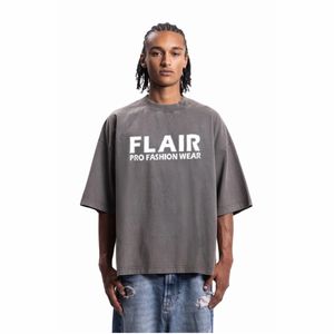 BOXY DISTRESSED <b>BROWN</b> WASHED DROP SHOULDER TSHIRT - Product Image 2