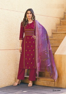 Dupatta en viscose et rayonne de style fête d'été moderne, imprimé jacquard, organza avec tissage à la main, vente en gros - Product Image 5