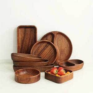 Ensemble de bols en bois pour décoration de maison et de restaurant, ensembles de bols en bois d'acacia naturel fabriqués à la main pour les décorations de salle à manger - Product Image 6