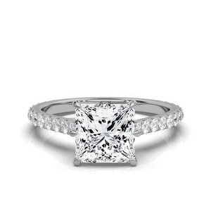 Charme personnalisé classique bijoux fins 14K or massif 3ct princesse coupe diamant bague de fiançailles IGI certifié mariage de mariée - Product Image 3