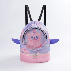 Little Pony Crocodile Patterns zaino da nuoto con coulisse da ragazza zaino da nuoto con coda di ali dal Design carino - Product Image 1