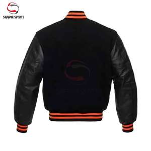 Chaqueta Varsity de Manga Larga con Diseño Personalizado de Alta Calidad, Cuello Alto, Relleno de Algodón, Tejido de Punto, para Uso Casual - Product Image 2