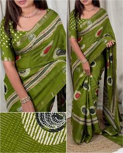 Recién llegado algodón con Zari Jacquard y lentejuelas trabajo Sari mujer moda fabricante y proveedor de Surat - Product Image 3