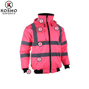 Logo personnalisé Veste d'hiver de construction avec haute visibilité manches longues jaune et noir vêtements de sécurité réfléchissants pour le travail - Product Image 3