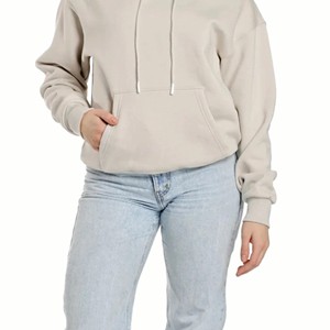 Vente en gros 350gsm hiver poids lourd surdimensionné couleur unie sweat à capuche en polaire brossée ensembles basiques à capuche unisexe logo personnalisé - Product Image 2