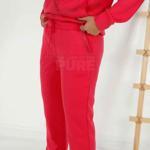 Fabricant pakistanais, dernier design, survêtement pour femmes avec strass, 100% coton, couleur unie, survêtement pour femmes avec strass - Product Image 3