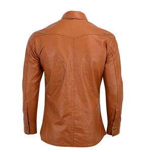 Custom Made Men's Fashion Leather Shirt Leather Fashion Shirt Men,s Leather Shirt Casual Fit High Quality Hot Selling Product - Product Image 3