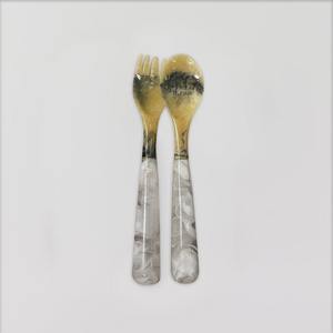 Juego de cuchara de resina con mango de madera de resina de menta, cubiertos, utensilios de cocina, vajilla, cuchara para ensalada Spork, herramientas para ensalada - Product Image 4