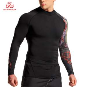 Haute qualité hommes Rash Guard Gym Fitness porter Polyester fait Rash Guard Protection solaire Rash Guards - Product Image 1
