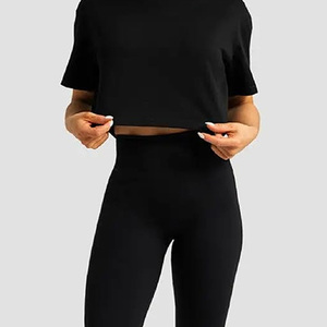 Qualité supérieure grande taille haut court T-Shirts pour femmes imprimé personnalisé noir mince décontracté tenue quotidienne coupe décontractée coton à carreaux - Product Image 6
